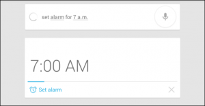 Google Now Alarm option