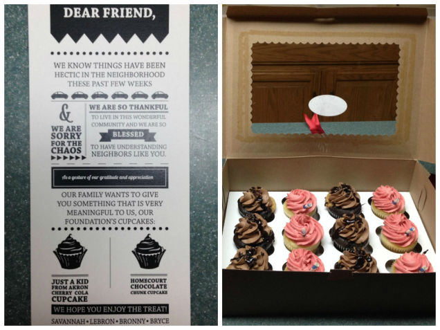 James LeBron Sent Cupcakes to all His Neighbours
