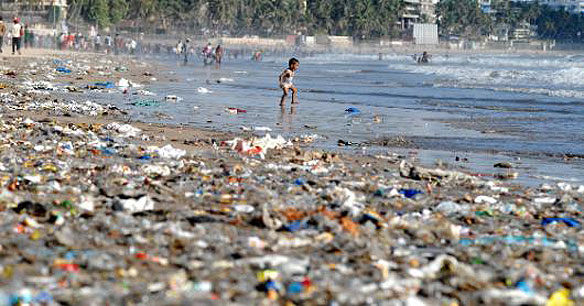 Plastic Waste Thrown in Ocean