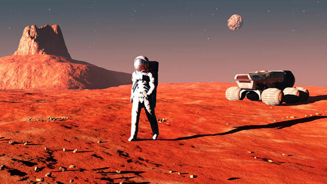 alt="Mars Model of Astronaut reaching Martian Surface"