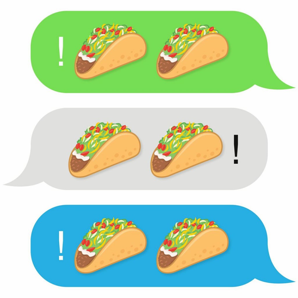 alt="Taco Emoji in Text Message"