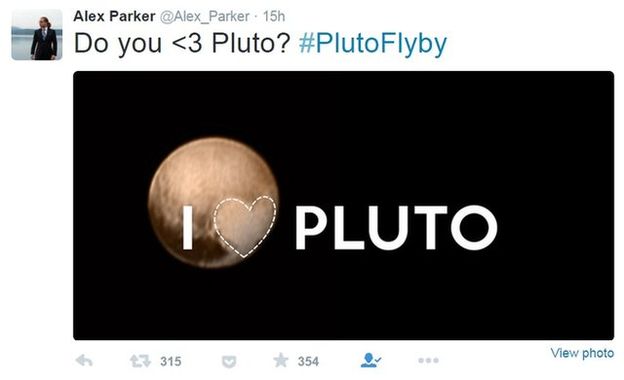 "NASA Tweets Pic of Pluto's Heart"
