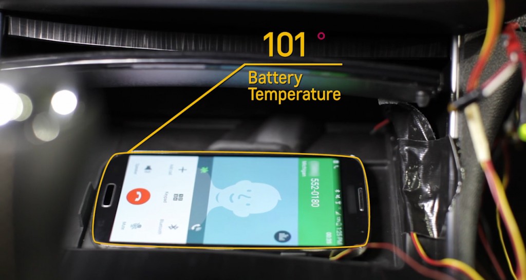 alt="Engineers added a cold air vent to certain Chevrolets for the 2016 model year to help keep smart phones wirelessly charging in the car from overheating.  The industry-first feature will be available in 2016 Chevrolet Impala, Malibu, Volt and Cruze models equipped with wireless charging and Chevrolet MyLink. The Active Phone Cooling feature works when the car’s heating, ventilation and cooling system is on"