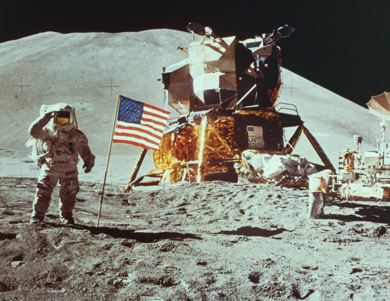 alt="NASA 4K TV Remastered Footage of Man's First Steps on the Moon"