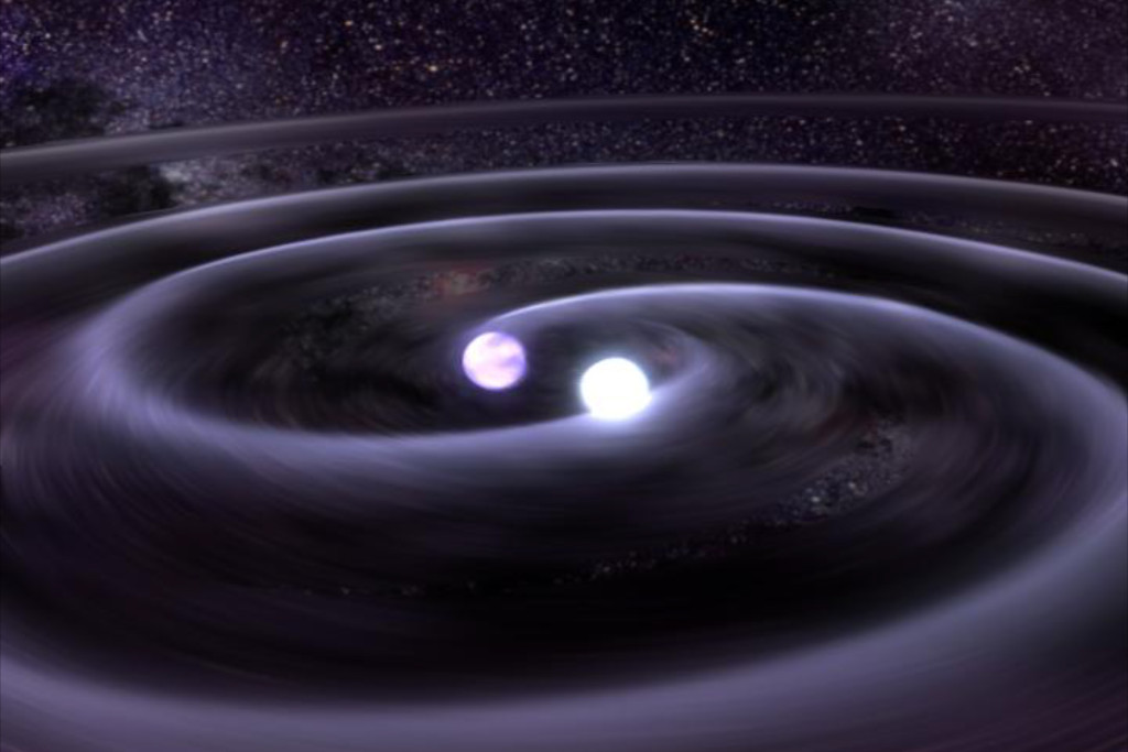 Two white dwarf stars orbiting each other every 5 minutes.