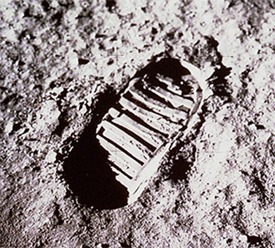 first footprint on the moon