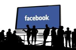 facebook logo on screen