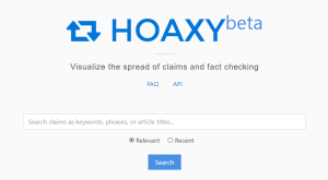 Hoaxy main page