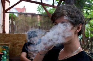 teenager smoking weed