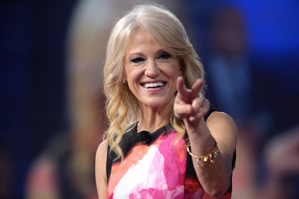 Kellyanne Conway smiling to the camera
