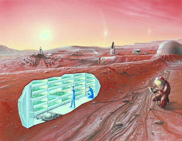 Mars colony concept art