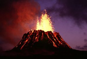 The Kilauea volcano erupting