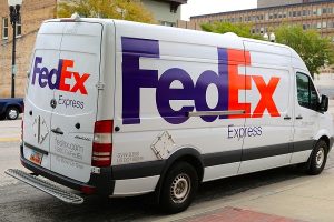 White FedEx van