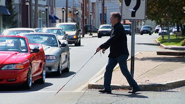 Blind Man Crossing the Street