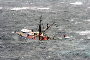 Fishing boat in the Atlantic Ocean